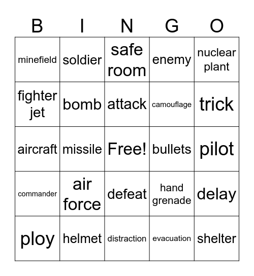 VICTORY Bingo Card