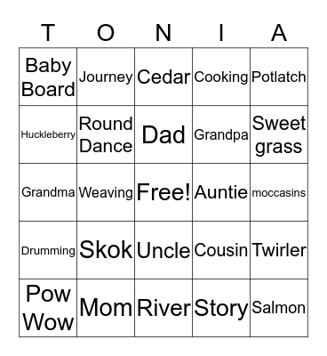 Welcome Tonia Ann Bingo Card