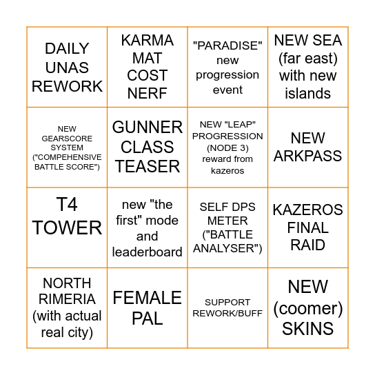 LOA ON SUMMER 2025 Bingo Card