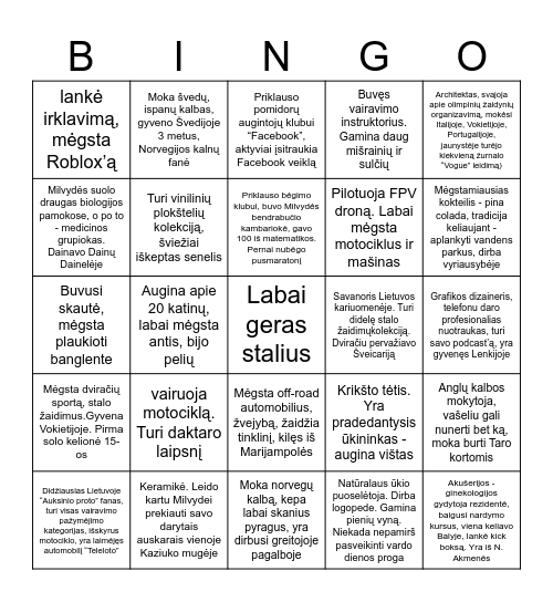M&R 2025 Bingo Card