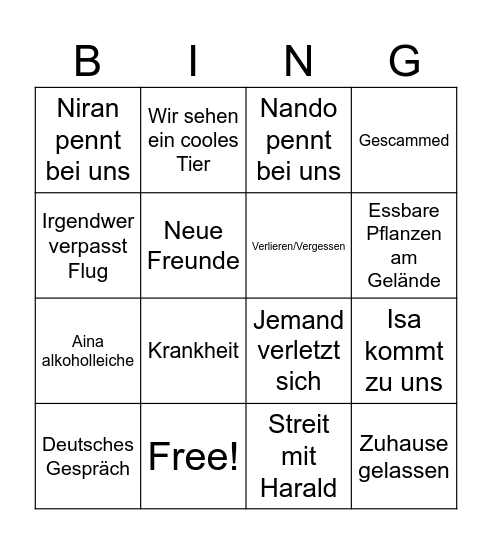 Chania Bingo Card