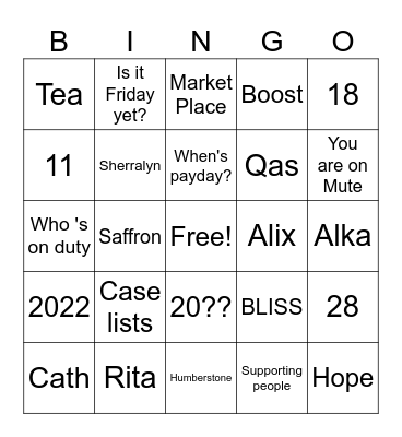 STAR Bingo Card