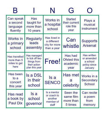 Find someone who... Bingo Card