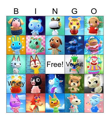 Animal Crossing Bingo Card