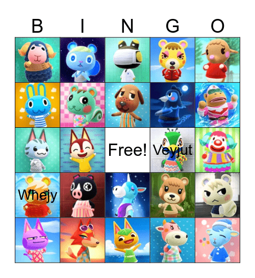 Animal Crossing Bingo Card