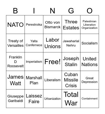 Global II Review Bingo Card