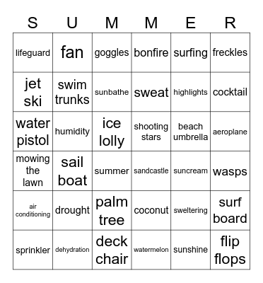 SUMMER BINGO Card