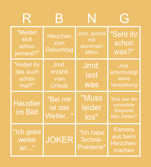 MONTAGSSITZPUNKT-BINGO Card
