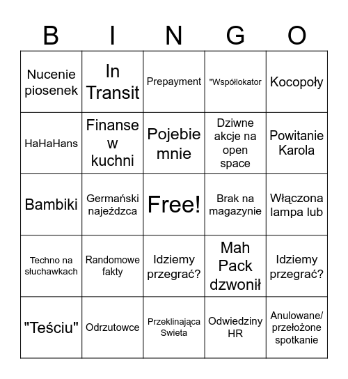 Bingo 17.06 Bingo Card