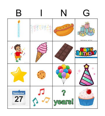 Prachi's Birthday Bingo Card