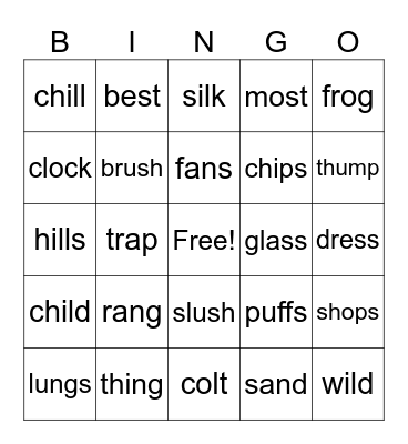 WRS Group 2 Bingo Card