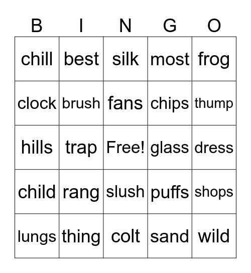 WRS Group 2 Bingo Card