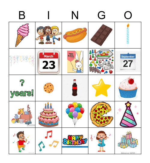 Prachi's Birthday Bingo Card