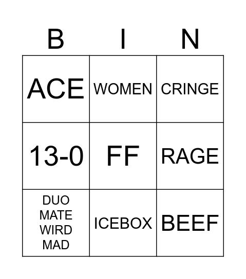 VALORANT Bingo Card