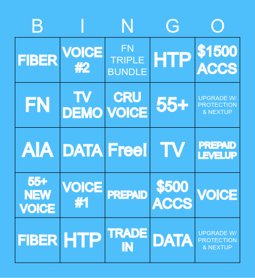 Next Level Newnan Bingo Card