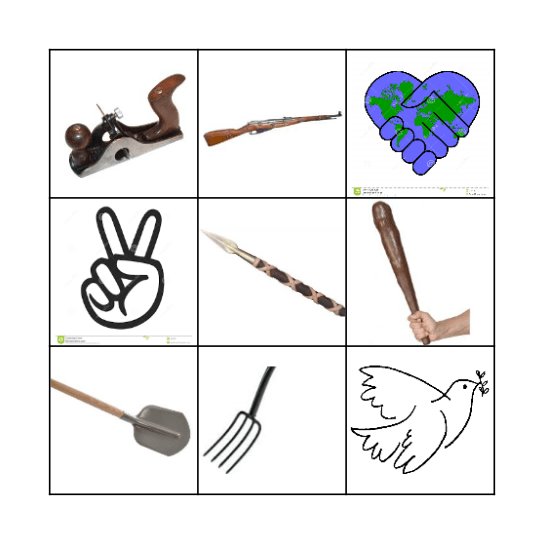 Vredesbingo *** Bingo Card