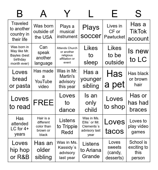 8th Grade ELA Step Up Bingo Card