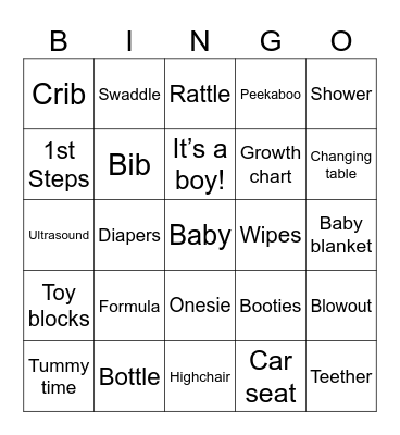 Baby Bingo Card