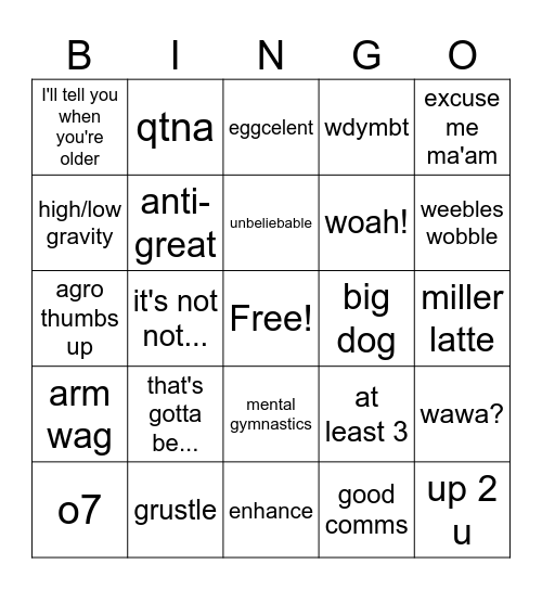 Atthew Bingo Card