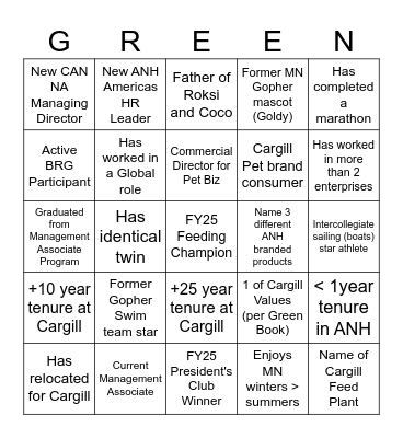 Green Day Bingo Card