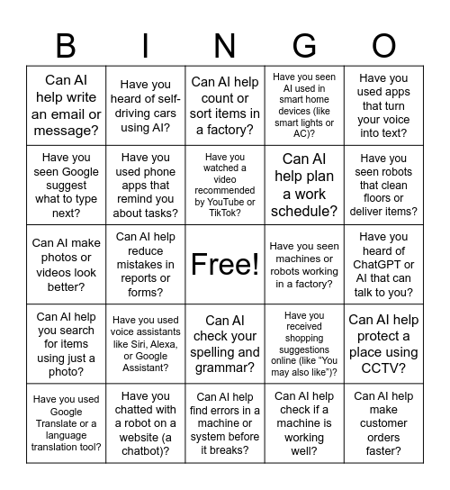 THK Bingo Breaker Bingo Card