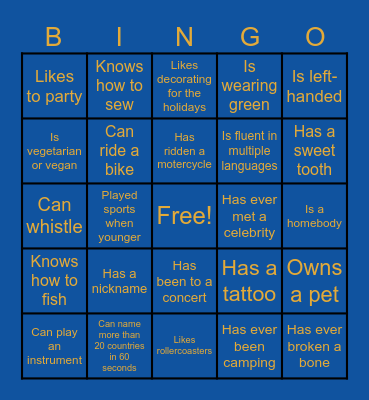 SMEED Bingo! Bingo Card