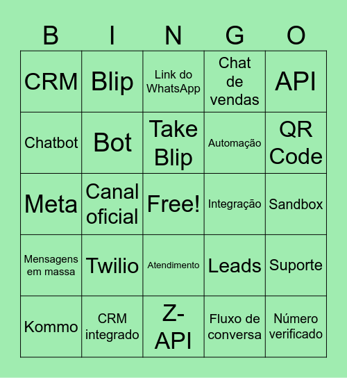 Bingo - Ferramentas do WhatsApp Bingo Card