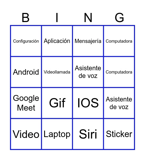 Adulto digital sin miedo a la tecnología Bingo Card