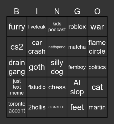REALS Bingo Card