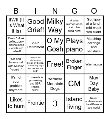 The Legend Has Officially Retired! Bingo Card