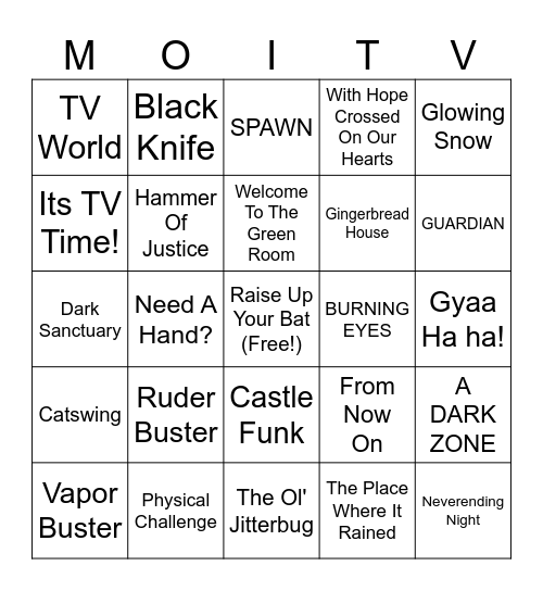 Deltarune MOTI OST Bingo Card
