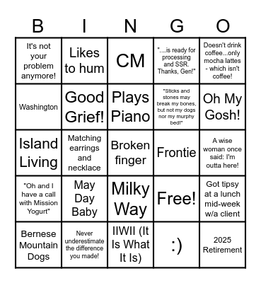 The Legend Has Officially Retired! Bingo Card