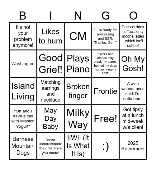 The Legend Has Officially Retired! Bingo Card