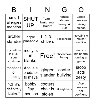 Prime time bingo Card