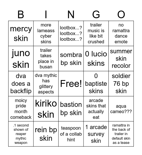 ow2 season 17 trailer Bingo Card