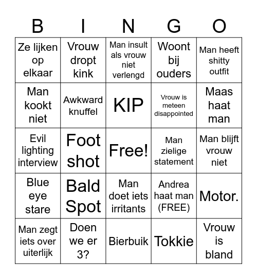 LLDL BINGO Card
