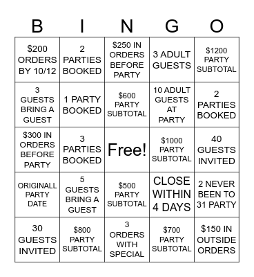 FREE MERCHANDISE Bingo Card
