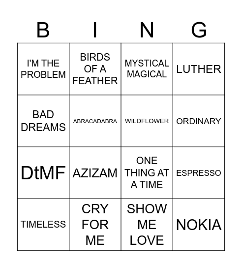 2025 HITS Bingo Card