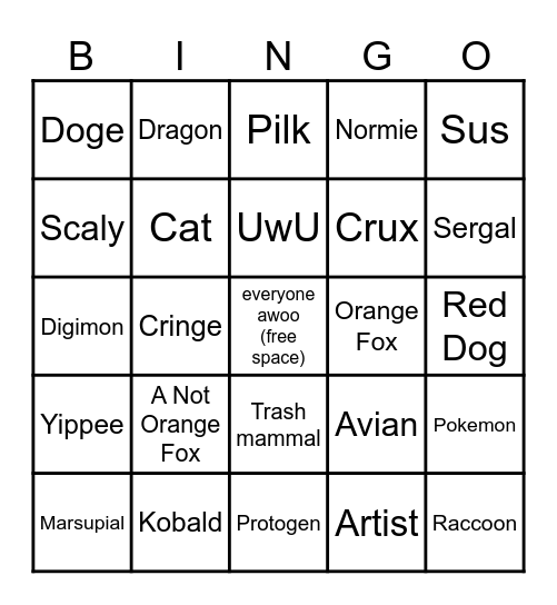 Furmeet Bingo Card