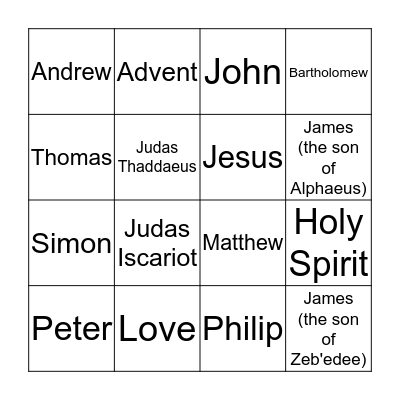 Bible Bingo Card