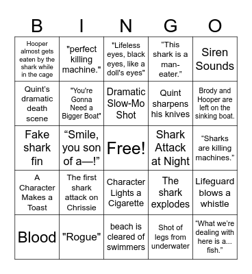 Jaws BINGO Card