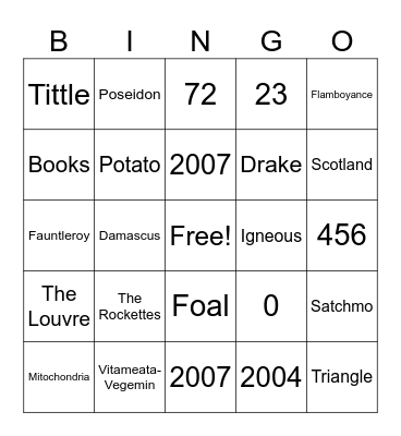 SIPS Summer Olympics Rd 3 Bingo Card