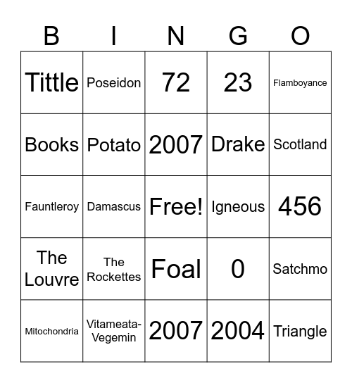 SIPS Summer Olympics Rd 3 Bingo Card