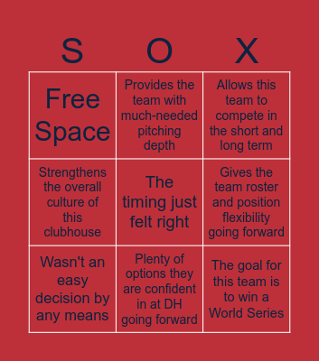 Craig Breslow and Sam Kennedy Press Conference Bingo Card