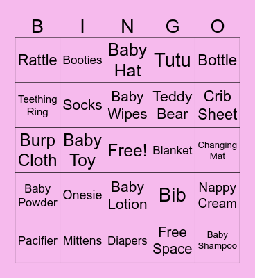 Baby Bingo Card