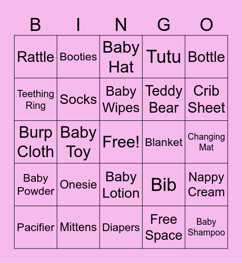 Baby Bingo Card