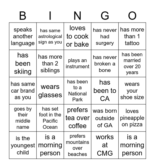 How well do you know your coworkers? Who.... Bingo Card