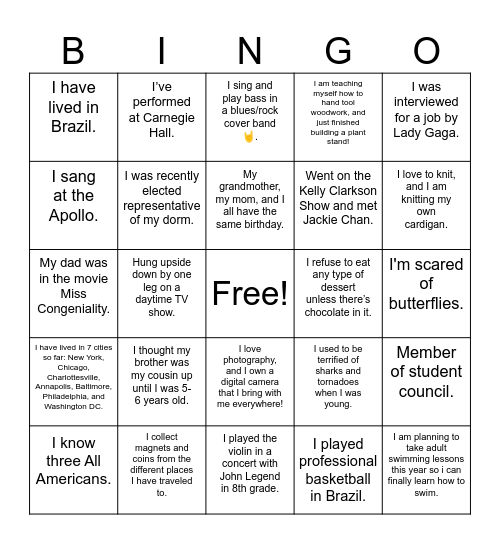 PREP 9 Faculty Bingo Card