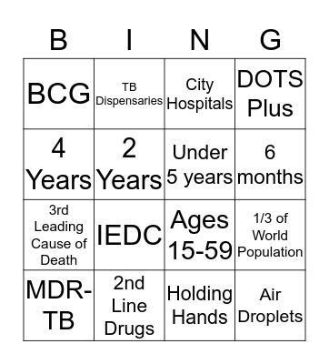 TB Bingo  Bingo Card