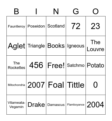 SIPS Summer Olympics Rd 3 Bingo Card